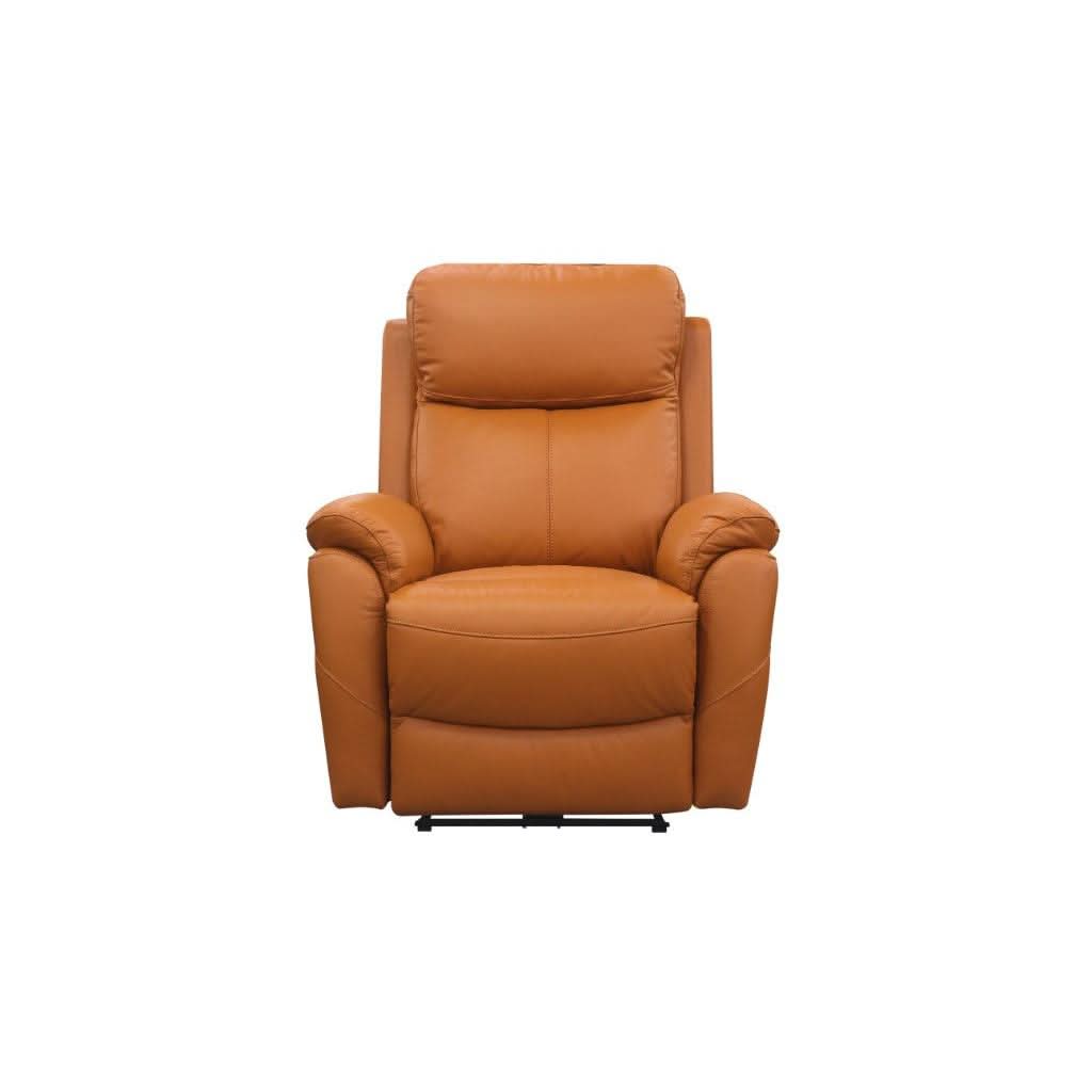 HAWES 3 PIECE ELECTRIC RECLINER 3-SEATER SOFA & 2 ARMCHAIRS TANGERINE COLOUR - MyChocolateWood