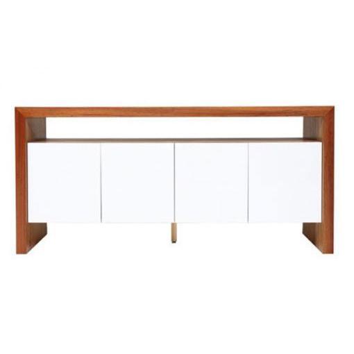 HELENA AUSTRALIAN BLACKWOOD 4 DOORS BUFFFET/SIDEBOARD IN WHITE POLYURETHANE AUSTRALIAN CUSTOM MADE - MyChocolateWood