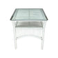 HENDERSON GLASS TOP RATTAN SIDE TABLE IN WHITE - MyChocolateWood