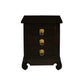 HIROKO OPIUM STYLE LEG 3 DRAWERS BEDSIDE TABLE - CHOCOLATE - MyChocolateWood