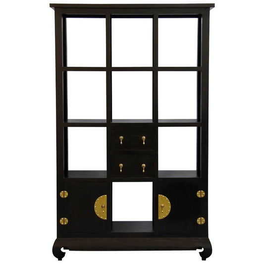 HIROKO SOLID MAHOGANY CHINESE STYLE 2 DOORS & 4 DRAWERS DISPLAY UNIT IN CHOCOLATE - MyChocolateWood