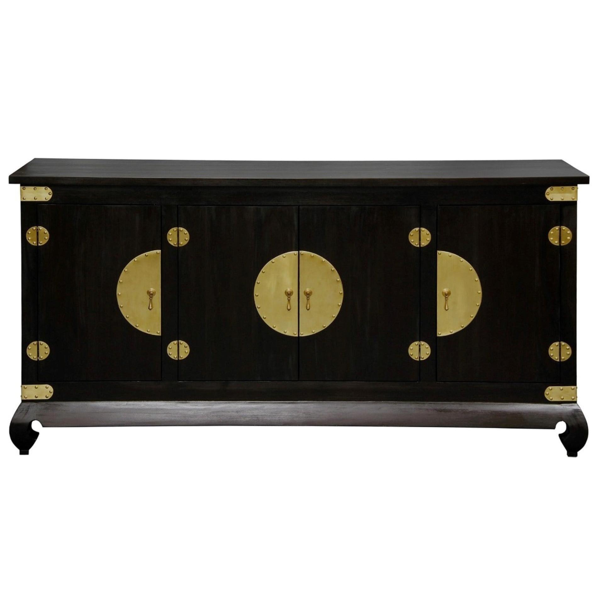 HIROKO SOLID MAHOGANY CHINESE STYLE BUFFET/SIDEOARD 4 DOORS IN CHOCOLATE 182CM - MyChocolateWood