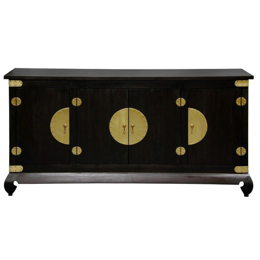 HIROKO SOLID MAHOGANY CHINESE STYLE BUFFET/SIDEOARD 4 DOORS IN CHOCOLATE 182CM - MyChocolateWood
