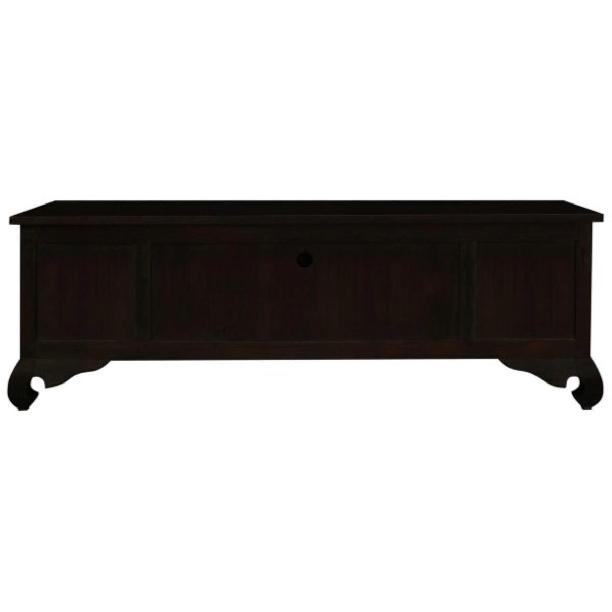 HIROKO SOLID MAHOGANY CHINESE STYLE TV UNIT 2 DOORS & 4 DRAWERS IN CHOCOLATE 190 CM - MyChocolateWood