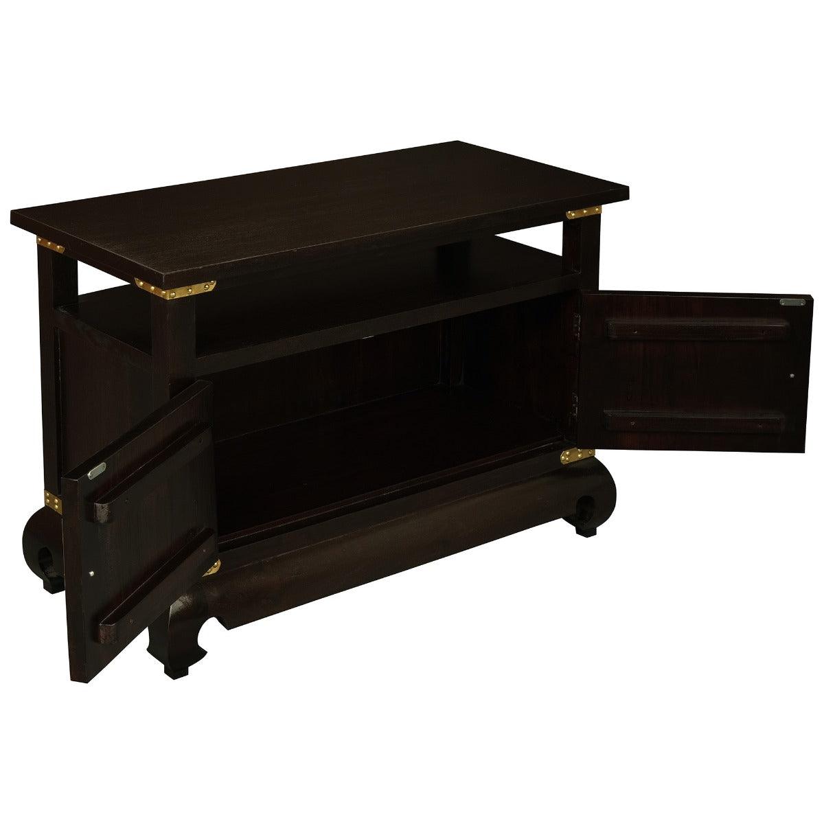 HIROKO SOLID MAHOGANY CHINESE STYLE TVUNIT IN CHOCOLATE 97CM - MyChocolateWood