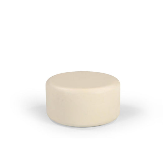 HORIZON 50CM ROUND END/SIDE TABLE IN CREAM CONCRETE FINISH - MyChocolateWood