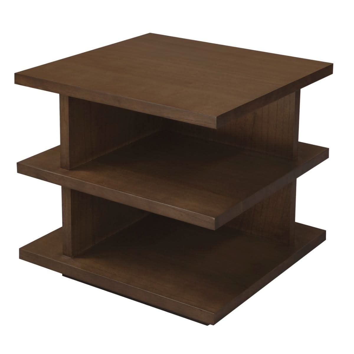 HUDSON SQUARE SIDE/LAMP TABLE IN WHITE CEDAR TIMBER WALNUT - MyChocolateWood
