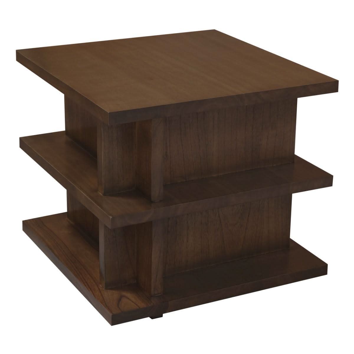 HUDSON SQUARE SIDE/LAMP TABLE IN WHITE CEDAR TIMBER WALNUT - MyChocolateWood