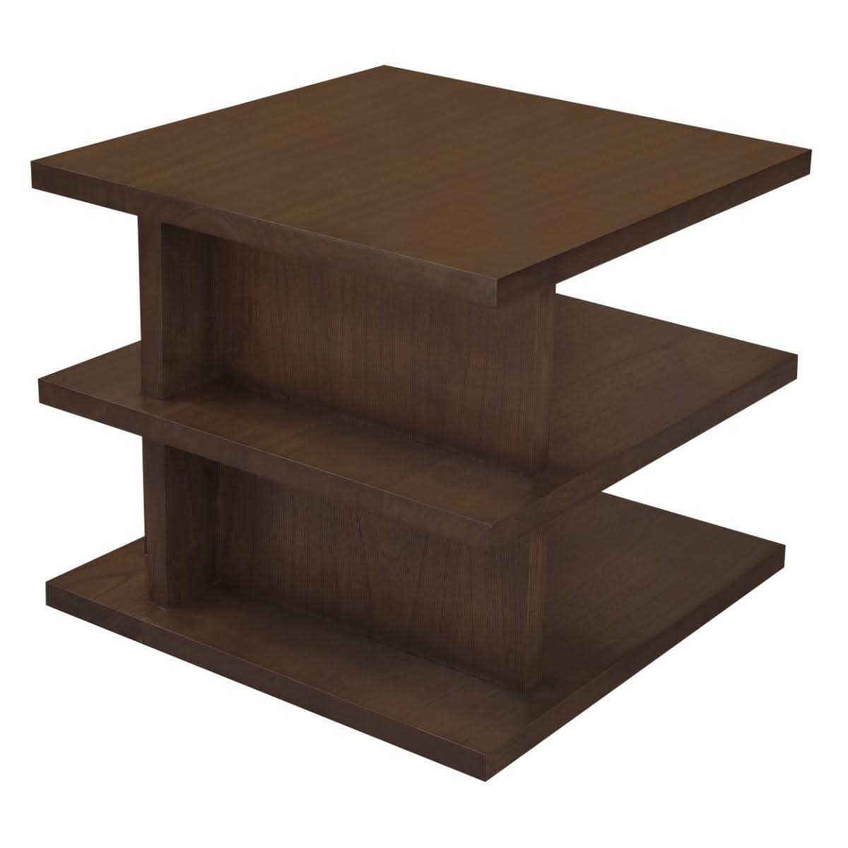 HUDSON SQUARE SIDE/LAMP TABLE IN WHITE CEDAR TIMBER WALNUT - MyChocolateWood