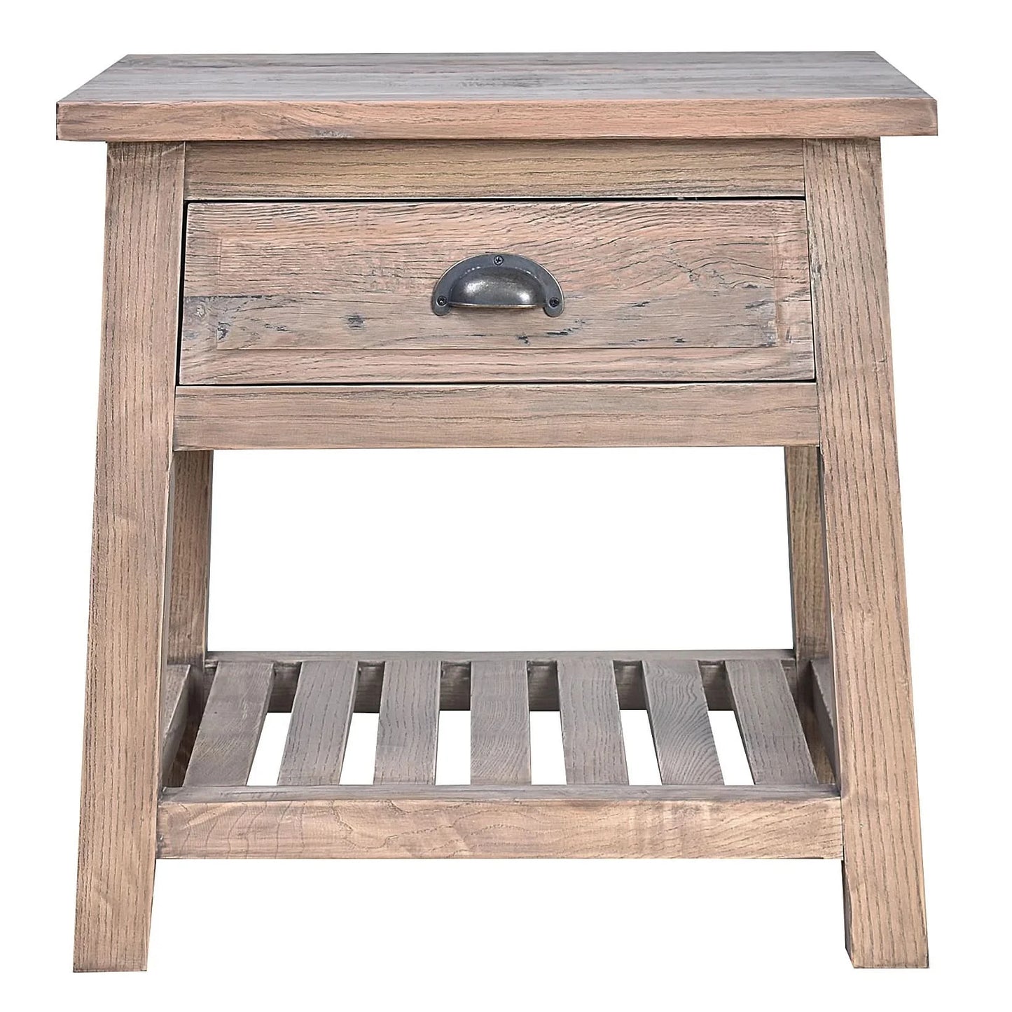 HUGO SLATED OAK SIDE TABLE LAMP TABLE NATURAL - MyChocolateWood