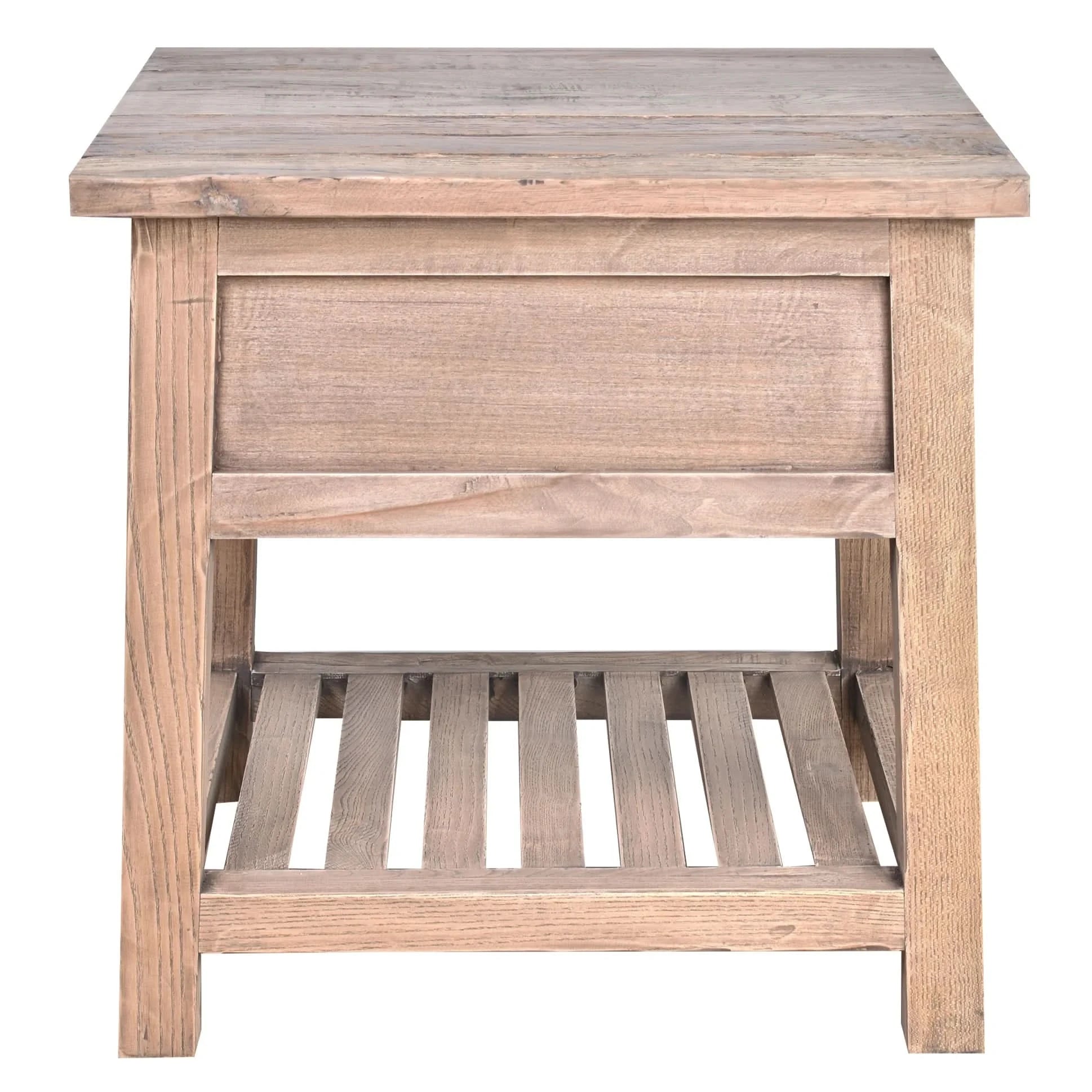 HUGO SLATED OAK SIDE TABLE LAMP TABLE NATURAL - MyChocolateWood