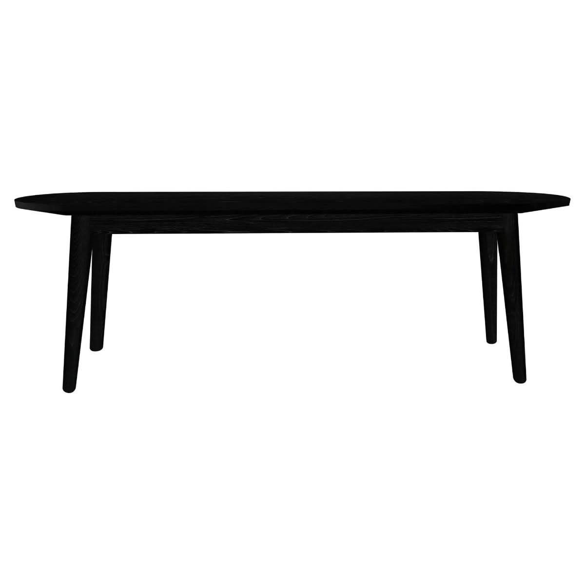 HUNTLEY OVAL DINING BENCH OAK TIMBER 130CM BLACK - MyChocolateWood