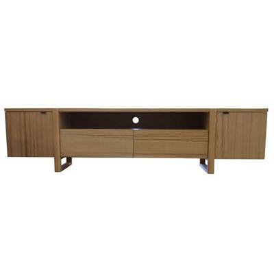 IBARRA SOLID & VENEER BLUE GUM TIMBER  ETU TELEVISION UNIT 2 DOORS 2 DRAWERS NATURAL