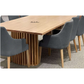 IBARRA SOLID & VENEER BLUE GUM TIMBER  RECTANGULAR DINING TABLE NATURAL 210CM - MyChocolateWood