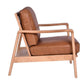 INNIS BUCKLE LEATHER ARMCHAIR LOUNGE CHAIR EASY CHAIR COLUMBIAN BROWN - MyChocolateWood