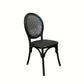 ISLANDER RECYCLED ELM TIMBER DINING CHAIR OPEN RATTAN WEAVE BLACK 44X55X95(H) CM - MyChocolateWood