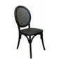 ISLANDER RECYCLED ELM TIMBER DINING CHAIR OPEN RATTAN WEAVE BLACK 44X55X95(H) CM - MyChocolateWood