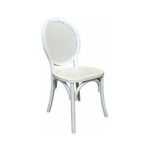 ISLANDER RECYCLED ELM TIMBER DINING CHAIR OPEN RATTAN WEAVE WHITE 44X55X95(H) CM - MyChocolateWood