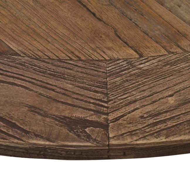 IVERSON OLD ELMWOOD ROUND PEDESTAL DINING TABLE NATURAL ELM COLOUR 140CM - MyChocolateWood