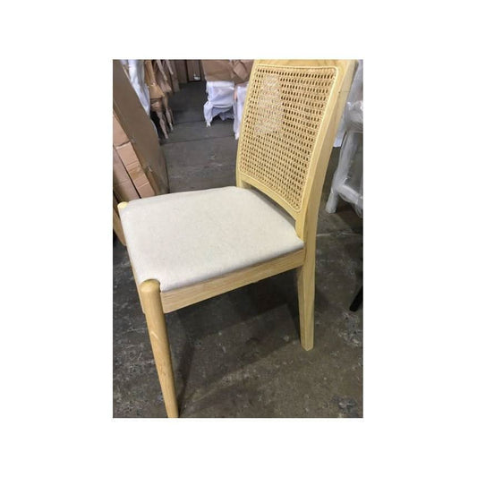 JAMAICA CONTEMPORARY DINING CHAIR OPEN WEAE RATTAN IN NATURAL - MyChocolateWood