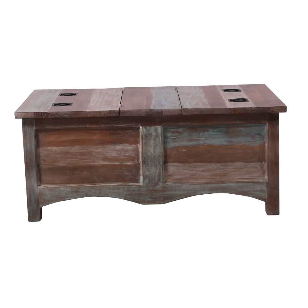 JAMILASOLID MANGO WOOD VINTAGE STYLE INDIAN COFFEE TABLE I MULTI COLOURED - MyChocolateWood