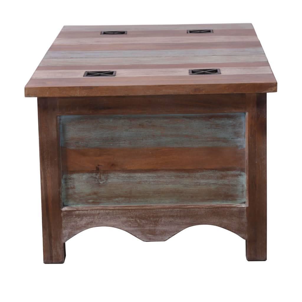 JAMILASOLID MANGO WOOD VINTAGE STYLE INDIAN COFFEE TABLE I MULTI COLOURED - MyChocolateWood