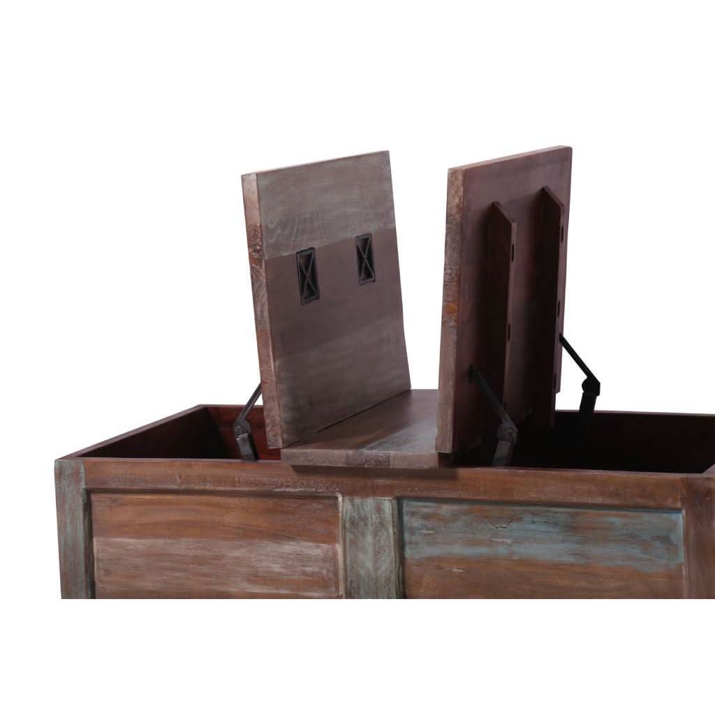 JAMILASOLID MANGO WOOD VINTAGE STYLE INDIAN COFFEE TABLE I MULTI COLOURED - MyChocolateWood