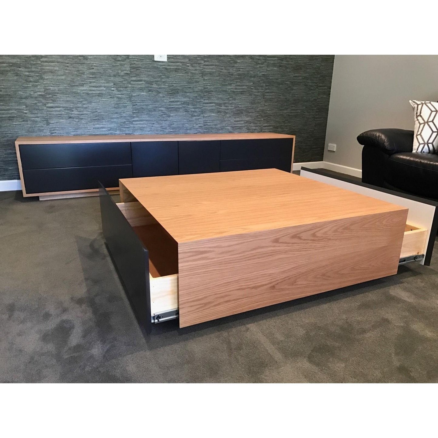 JANNA SOLID AMERICAN OAK COFFEE TABLE MADE TO ORDER - MyChocolateWood