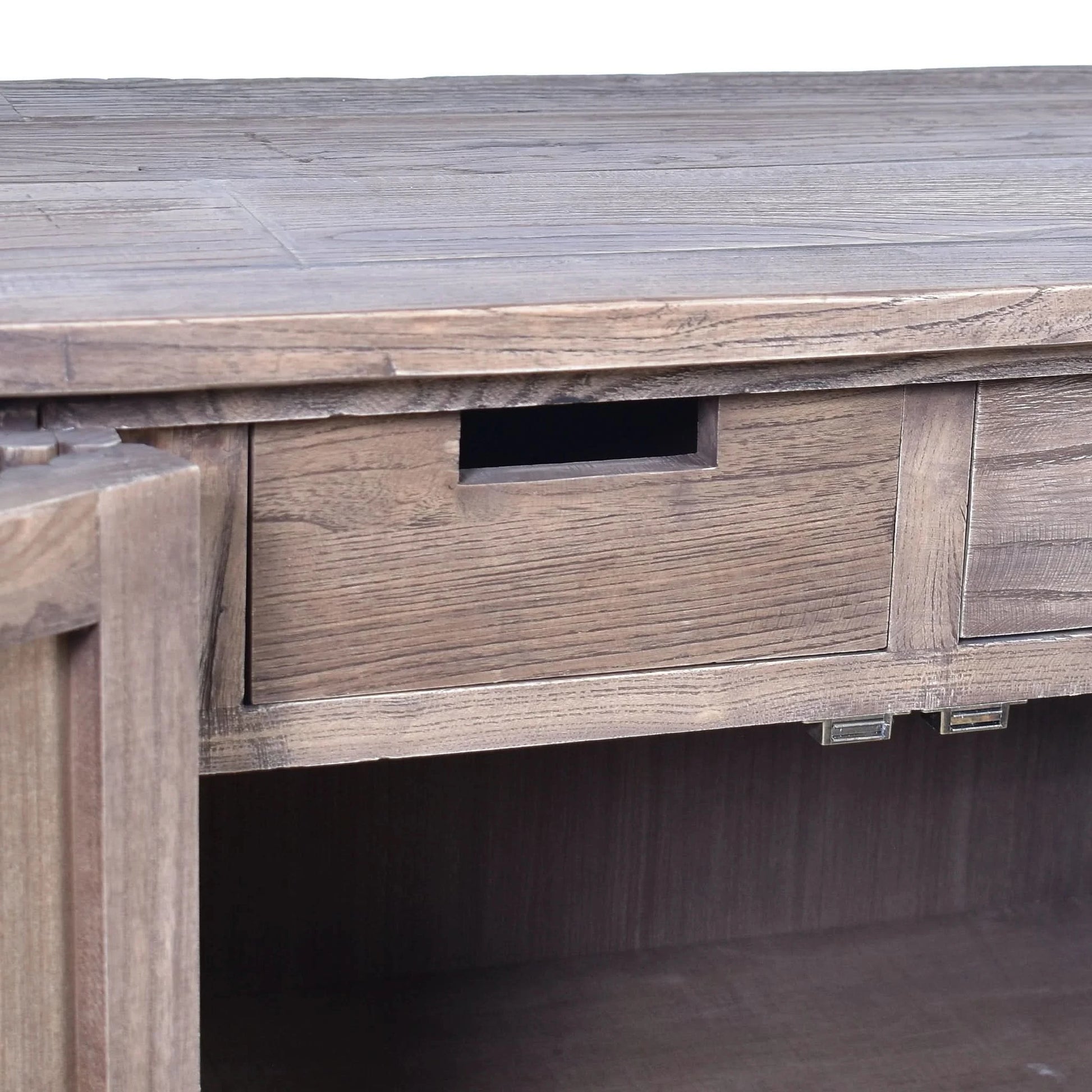 JARVIS SLATTED OLD ELM SIDE SIDEBOARD/BUFFET  NATURAL - MyChocolateWood