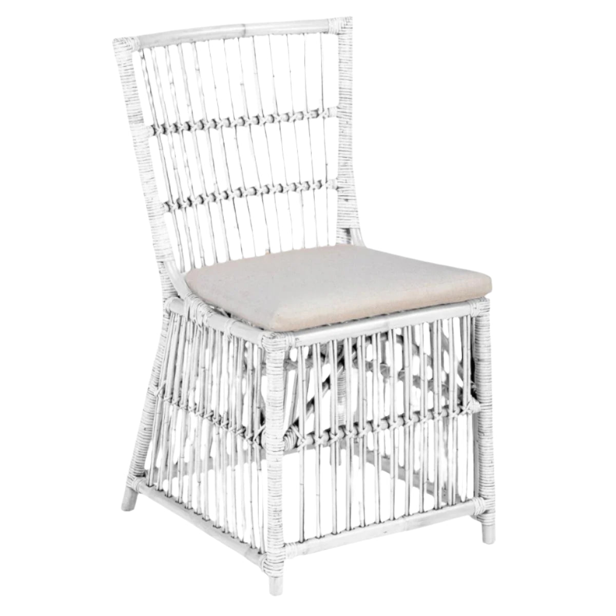 JAVA HAMPTONS STYLE RATTAN DINING CHAIR - WHITE - MyChocolateWood