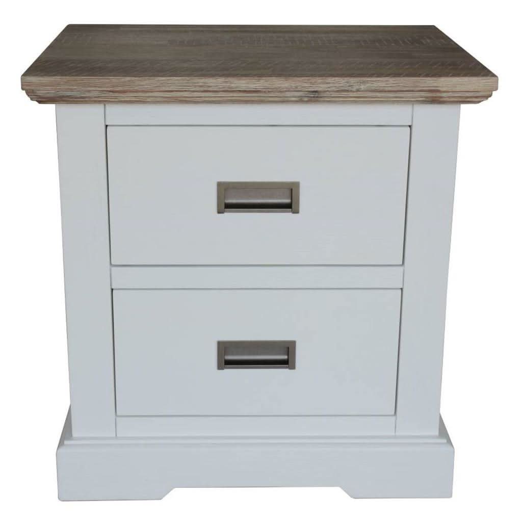 CASSIE ACACIA WOOD 2-DRAWER BEDSIDE TABLE - MyChocolateWood