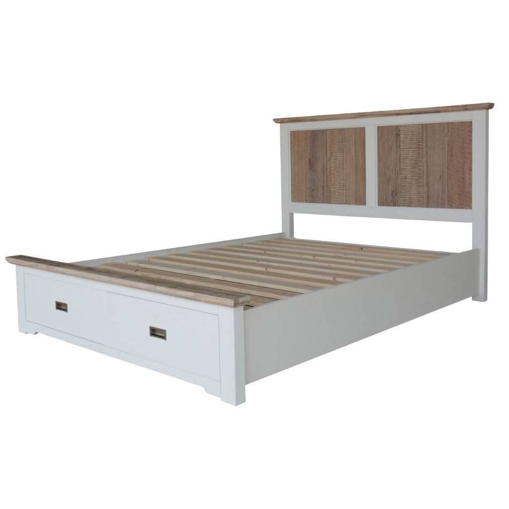 CASSIE ACACIA WOOD QUEEN BED + TALLBOY + 2 X BEDSIDE TABLES PACKAGE DEAL - MyChocolateWood