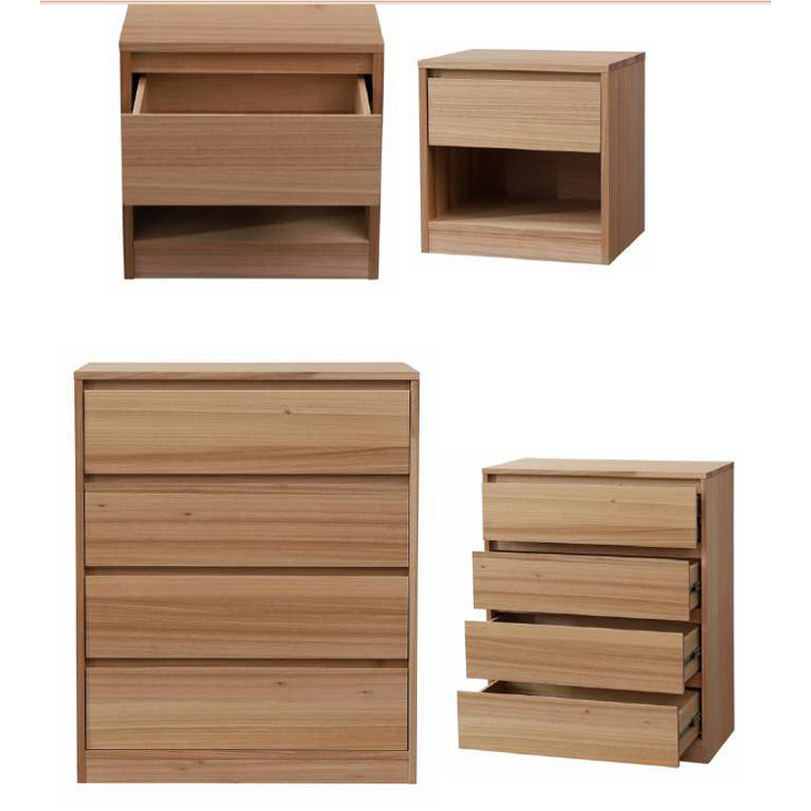 JAXX SOLID MESSMATE & BLUE GUM VENEER 1-DRAWER/1-NICHE BEDSIDE TABLE NATURAL