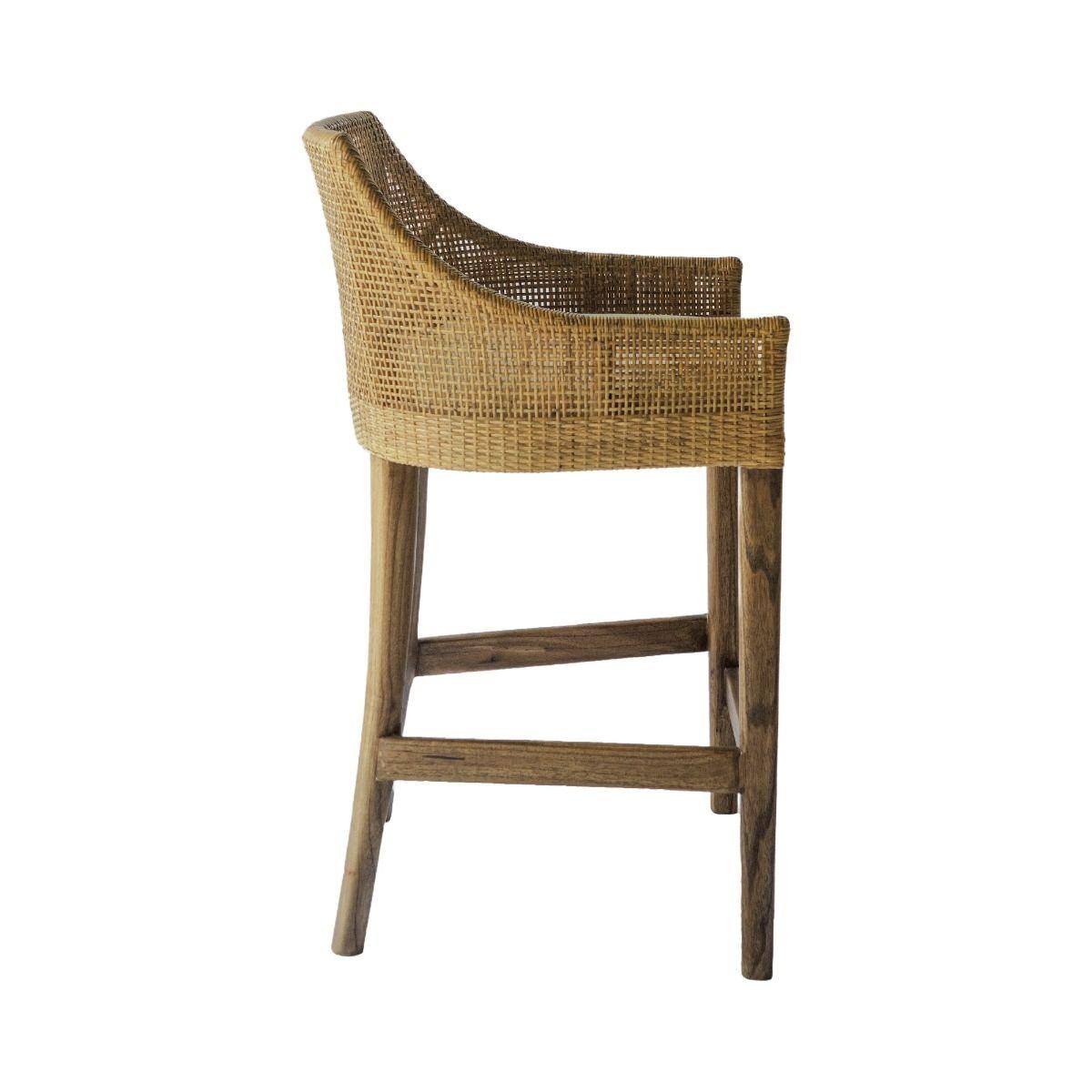 JENALLI HAMPTONS RATTAN COUNTER STOOL IN MANGO TEAK - MyChocolateWood