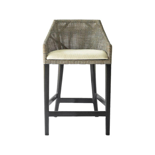 JENALLI HAMPTONS RATTAN COUNTER STOOL IN SMOKED GREYWASH - MyChocolateWood