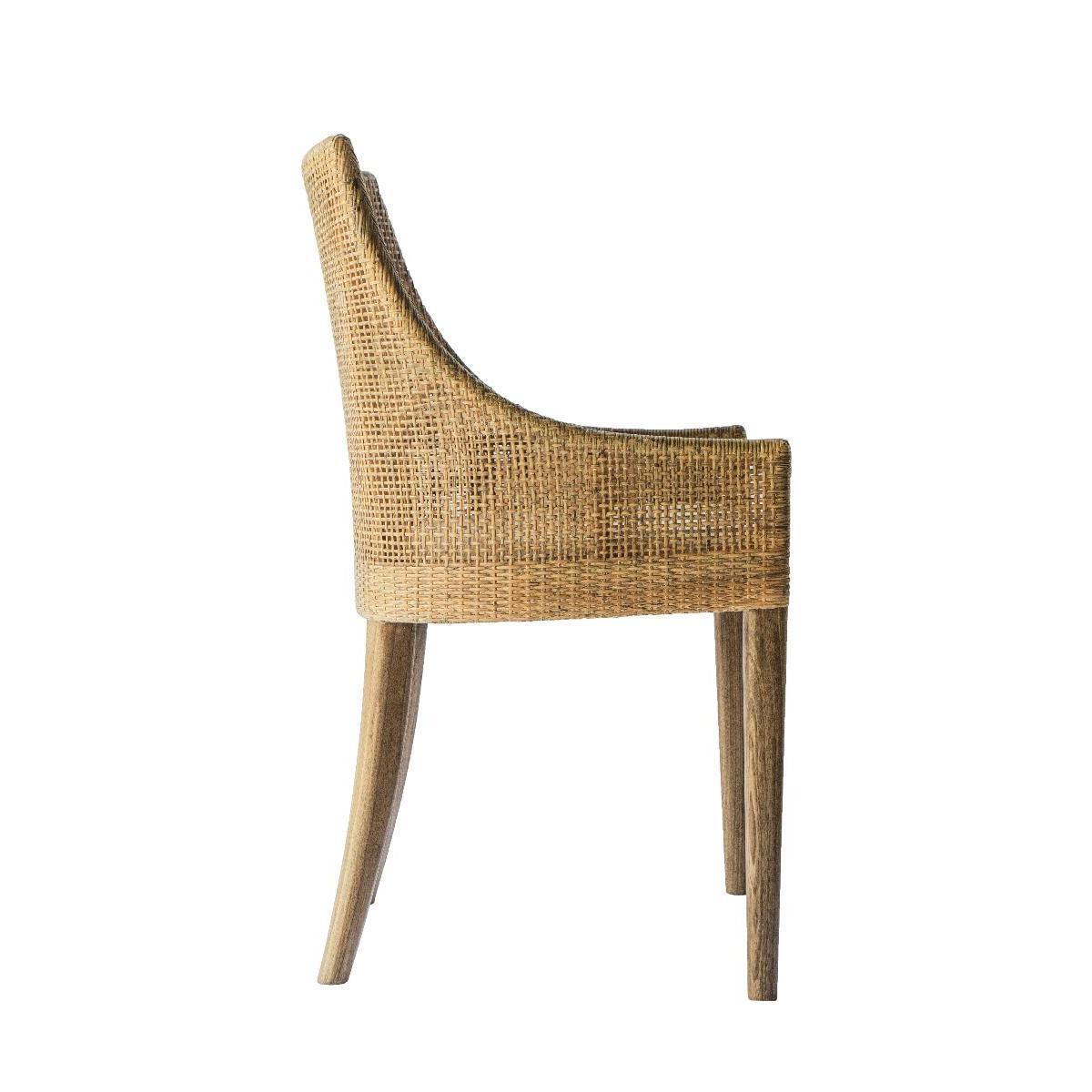 JENALLI HAMPTONS RATTAN DINING CHAIR/ LOUNGE CHAIR IN MANGO TEAK - MyChocolateWood