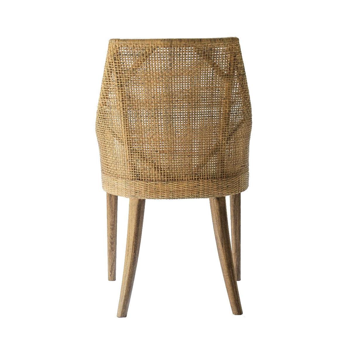 JENALLI HAMPTONS RATTAN DINING CHAIR/ LOUNGE CHAIR IN MANGO TEAK - MyChocolateWood