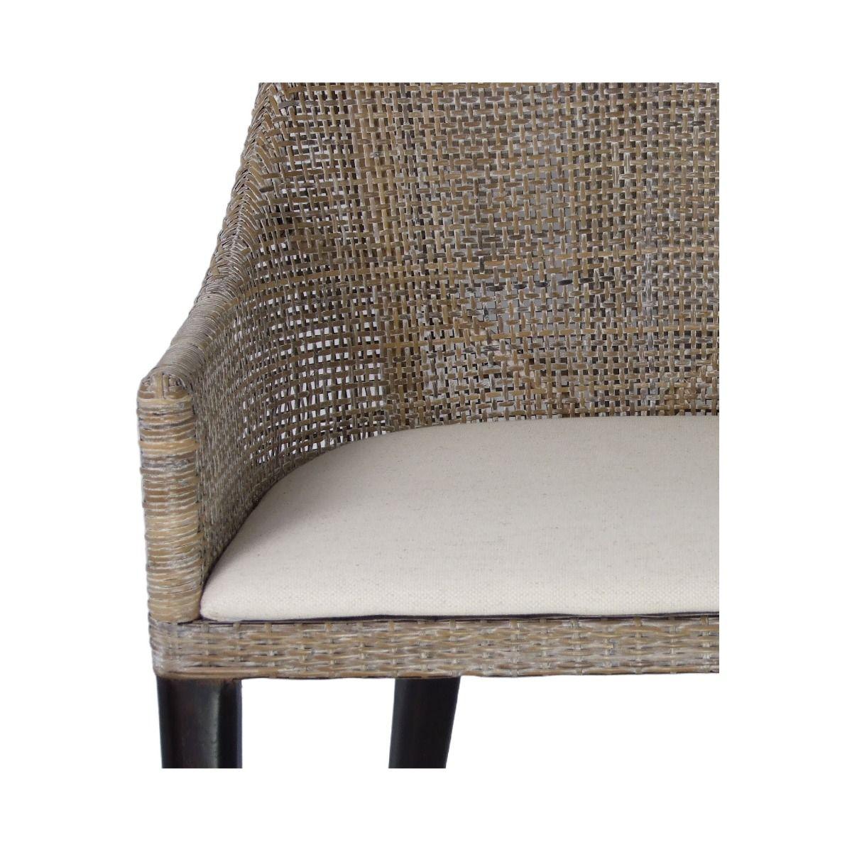 JENALLI HAMPTONS RATTAN DINING CHAIR/ LOUNGE CHAIR IN SMOKED GREYWASH - MyChocolateWood