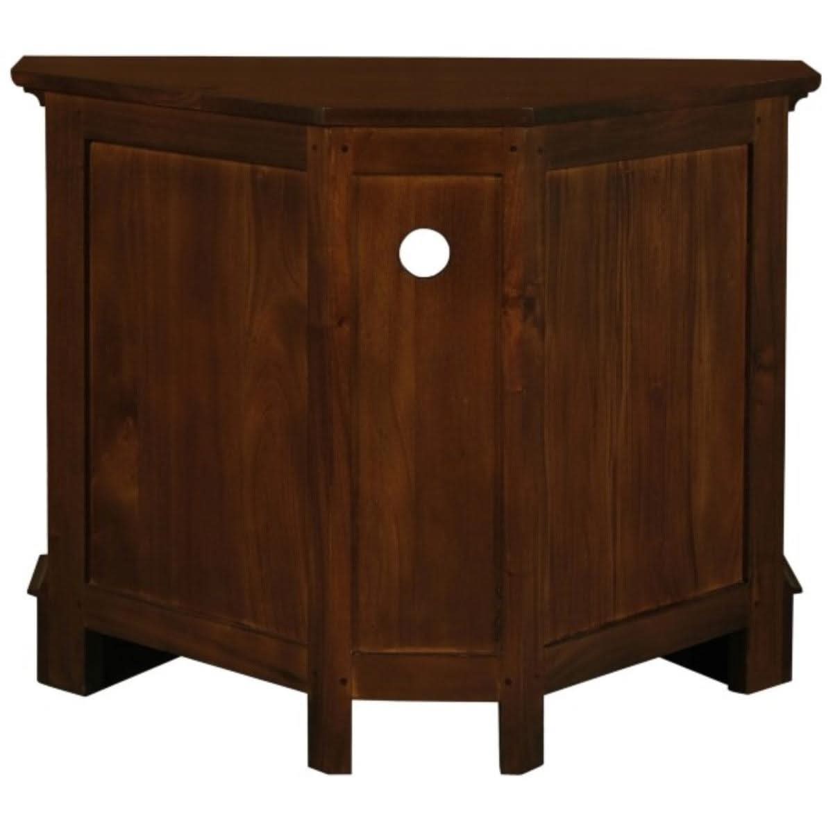 JEREMIAH CORNER SOLID MAHOGANY TV UNIT 2 DOORS/SHELF - MAHOGANY - MyChocolateWood