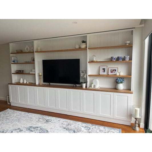 JONQUILLE FRENCH PROVINCIAL HAMPTONS STYLE 2 TONE WALL UNIT TV ENTERTAINMENT CENTRE BOOKCASE/BOOKSHELF - MyChocolateWood