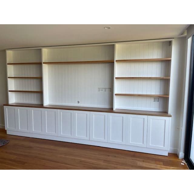 JONQUILLE FRENCH PROVINCIAL HAMPTONS STYLE 2 TONE WALL UNIT TV ENTERTAINMENT CENTRE BOOKCASE/BOOKSHELF - MyChocolateWood