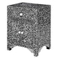 JORDAN SHELL INLAY 1 DRAWER & 2 DOOR BEDSIDE TABLE - MyChocolateWood