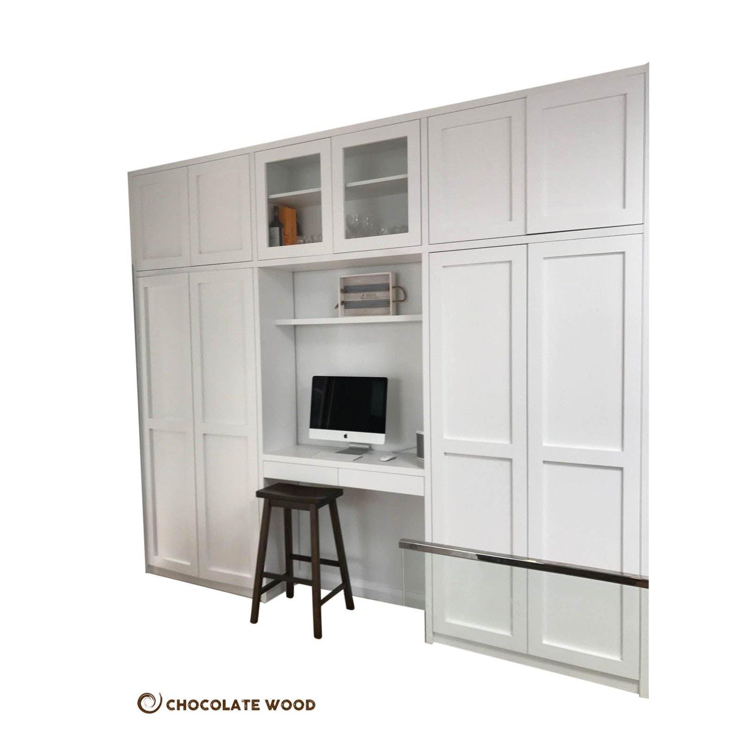 JUNO 3 PIECE STUDY / OFFICE DESK/STORAGE UNIT IN WHITE MDF - MyChocolateWood