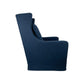 KAMI HAMPTONS SWIVEL ARMCHAIR LOUNGE CHAIR NAVY FABRIC SLIPCOVER CHAIR - MyChocolateWood