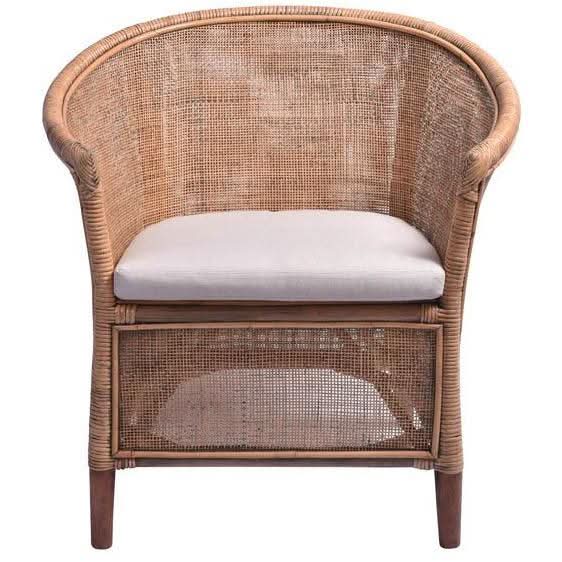 KARLA RATTAN ARMCHAIR LOUNGE CHAIR HONEY BROWN - MyChocolateWood
