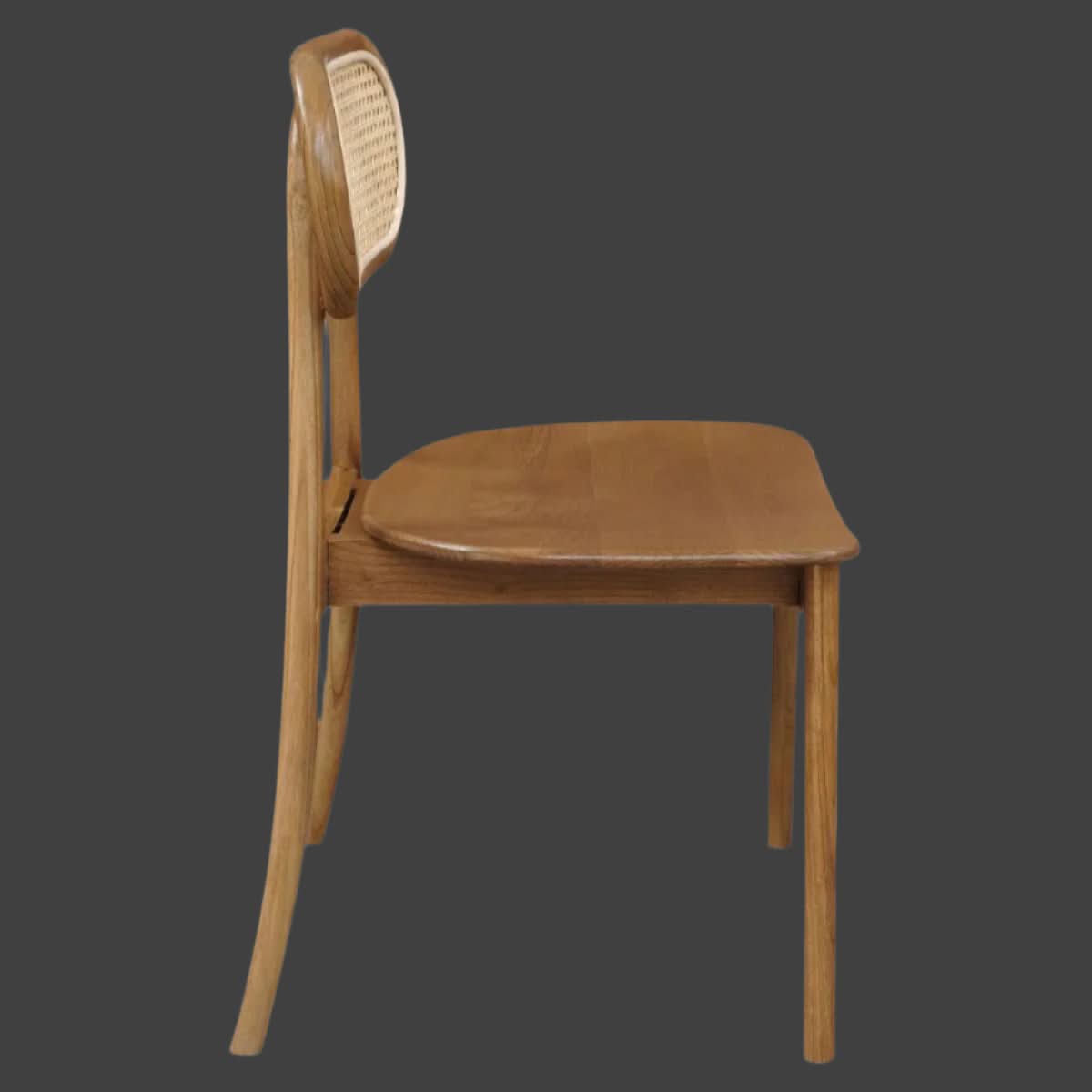 KELLY SOLID OAK & RATTAN DINING CHAIR ALMOND - MyChocolateWood