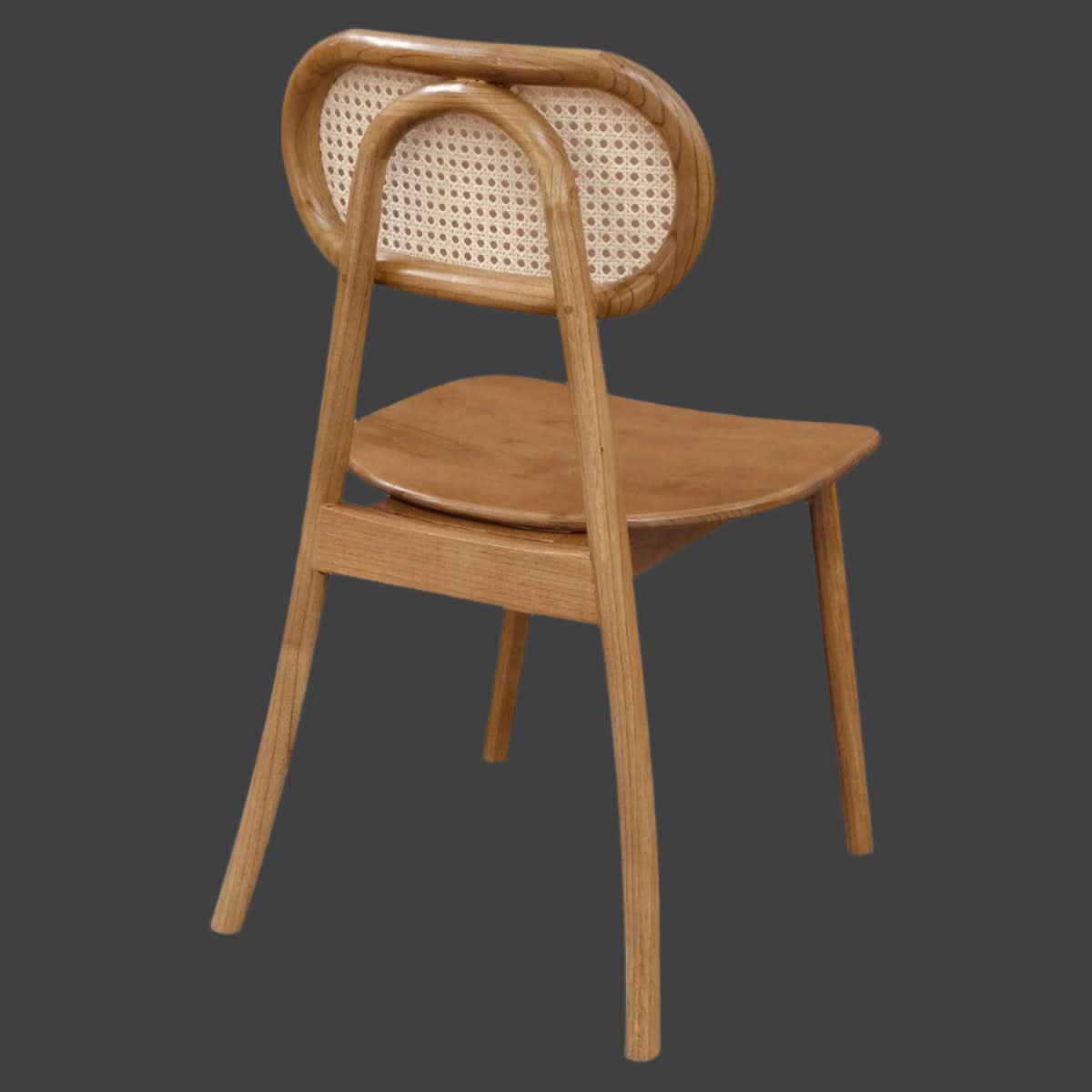 KELLY SOLID OAK & RATTAN DINING CHAIR ALMOND - MyChocolateWood