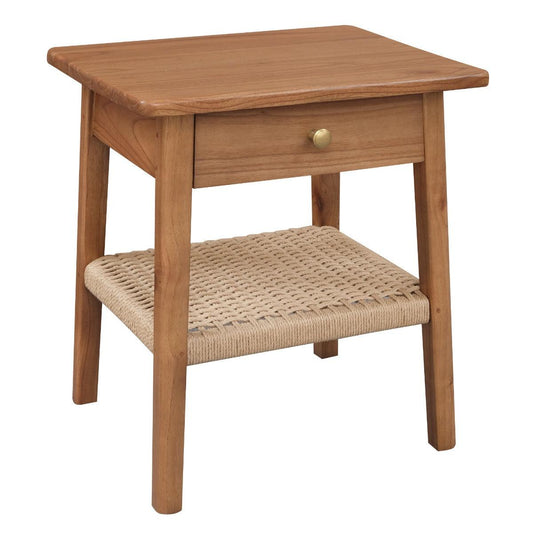 KELLY WHITE CEDAR TIMBER 1 DRAWER BEDSIDE TABLE ALMOND - MyChocolateWood