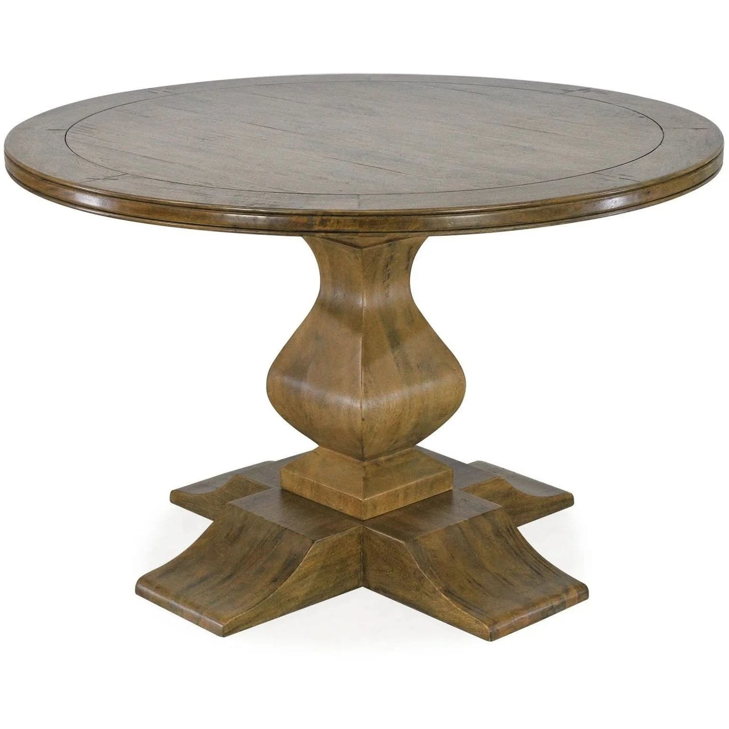 KENDALL SOLID MANGO WOOD ROUND DINING TABLE RUSTIC MEDIUM BOSQUET 152CM - MyChocolateWood