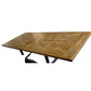 KENSIT HAMPTONS RECYCLED ELM DINING TABLE PARQUETRY TOP 200CM - MyChocolateWood